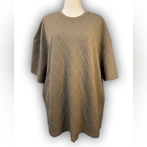 Men's SAINTS Studio textured Brown Short Sleeve Thick T-Shirt